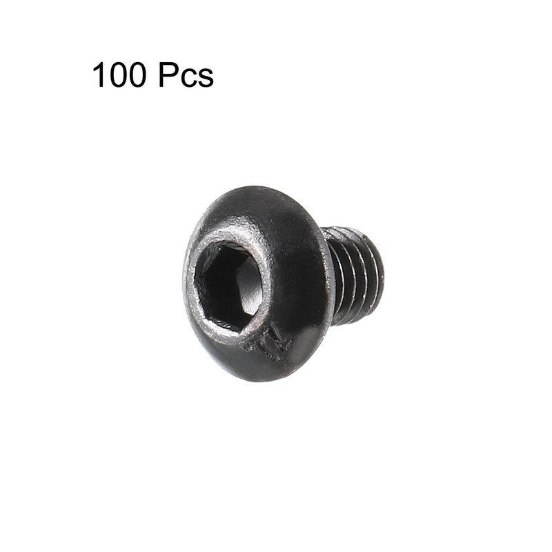 uxcell M3x4mm Thread Button Head Hex Socket Cap Screw Bolt