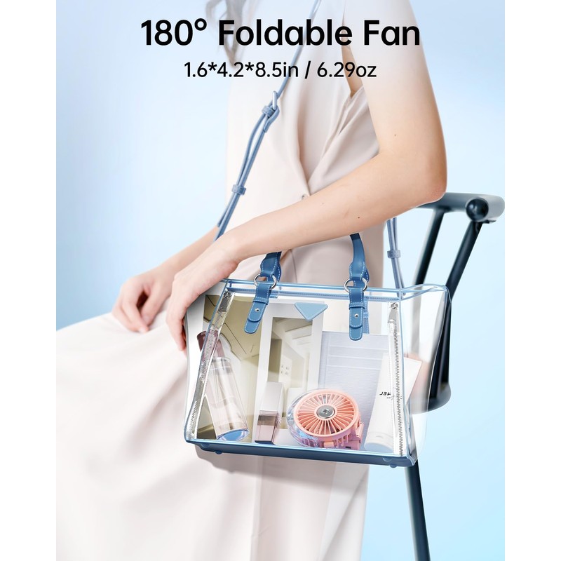 SWEETFULL Portable Misting Fan - 180° Foldable Handheld Personal Fan