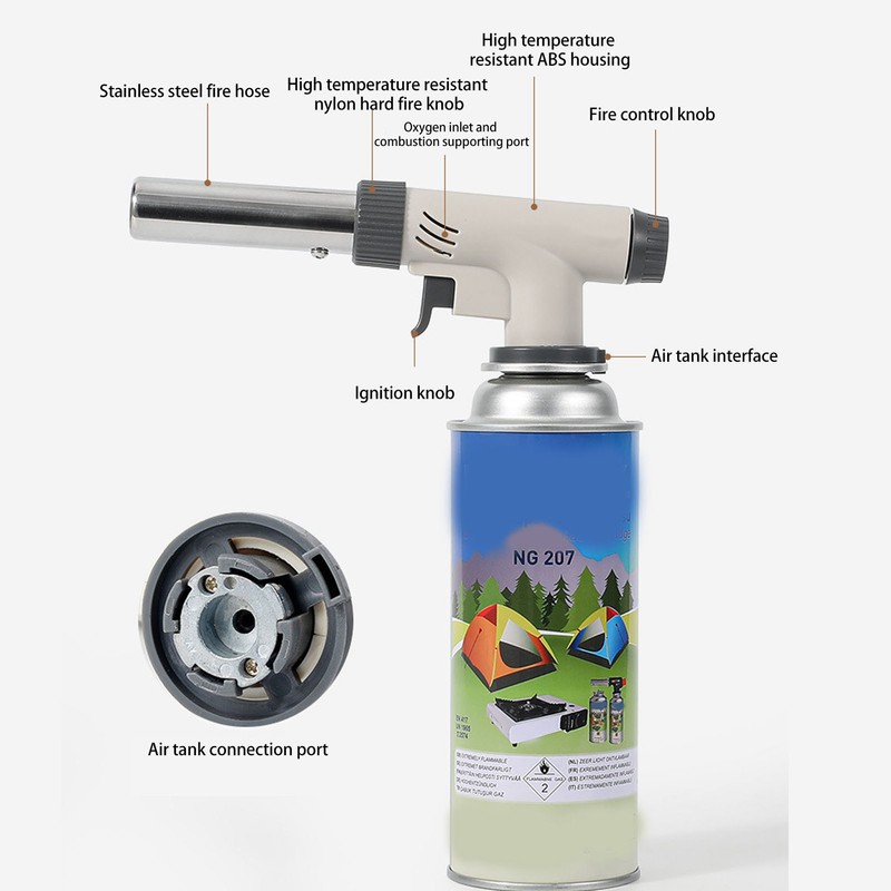 Flame Gun Torch Welding Gas Blowtorch Invertible Kitchen Outdoor BBQ