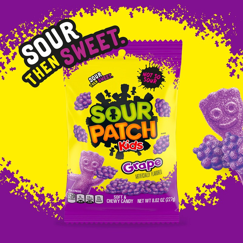 SOUR PATCH KIDS Grape Soft & Chewy Candy, Bulk Candy,