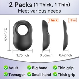 [2 Pack & 2 Size] Baseball Thumb Guard for Pro Batters, Hitter Training Aid, Thumb Guard Baseball & Softball Baseball Batting Grip Baseball Accessories Training Equipment Reduce Bat Sting-Black