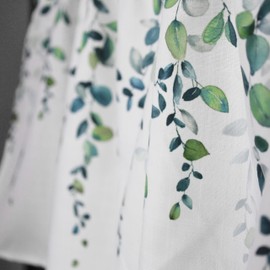 Lauusiusi 2 Pack Curtains Valances for Windows 52x18 Inch Watercolor Leaves Print Valance Premium Home Decor Light Filtering Rod Pocket Small Curtains for Living Room Kitchen Green
