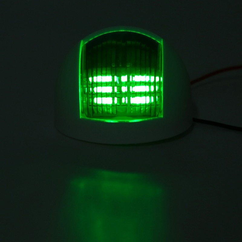 Pair of Rounded Waterproof Sidelight Signal Lamp Red + Green
