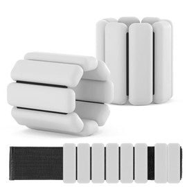 BUXFMHT Polainas de Silicona Blancas para Tobillos y Muñecas | Antideslizantes, Ajustables y Resistentes | Pesas de Entrenamiento para Yoga, Pilates, Correr, Natación, Gimnasio y Más | 2 Piezas