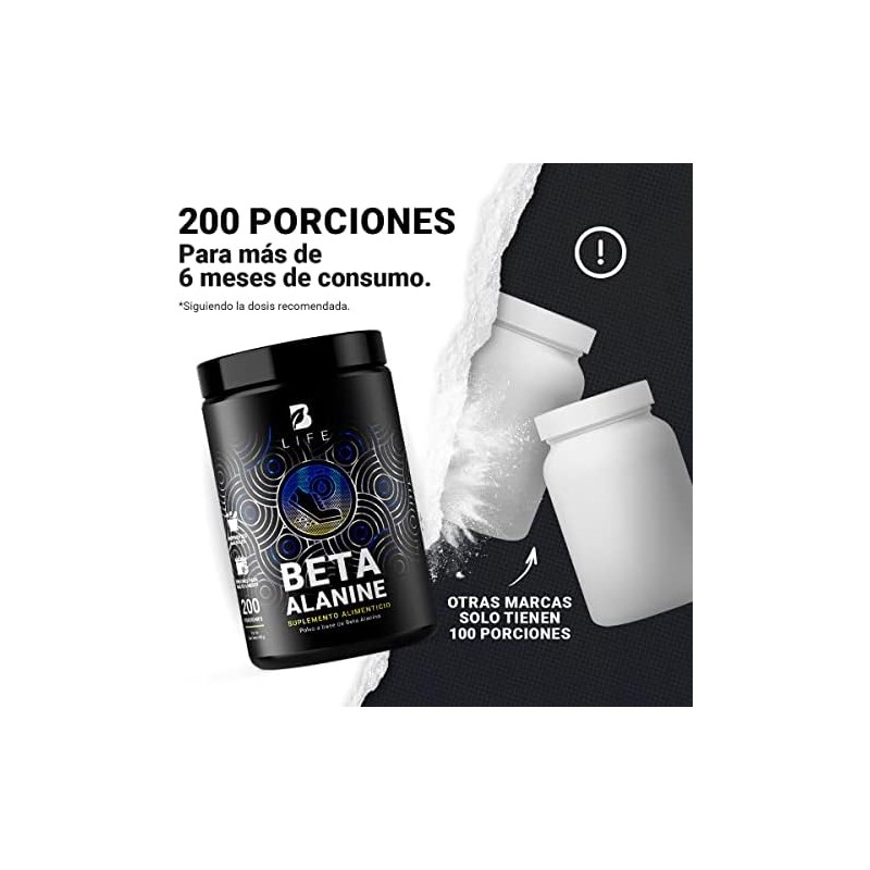 B Life Beta Alanina Pura en Polvo 200 Servicios 400g