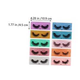 TOVINANNA 10 Pairs False Eyelashes Eyelash Lash Accessories Makeup False Eyelashes Girl Cosmetic False Lashes Fake Lashes 3d Fake Eyelashes Eye Beauty Accessories Imitation Colorful