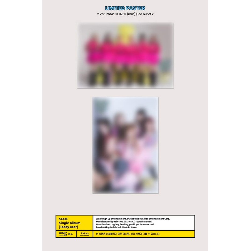 STAYC - Teddy Bear 4th Single Album+Folded Poster (Fun ver,