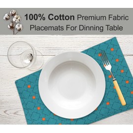 Ruvanti Placemats 100% Cotton 13x19 Inch, Dining Table Placemats Set of 6, Modern Place Mats for Dining Table Decor, Kitchen & Table Linens, Coffee Mat for Christmas Dinners - Combo