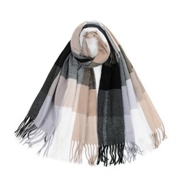 MEANBEAUTY Women's Scarf Wraps Pashminas Pashmina Shawls Warm Winter Long Large Plaid Soft Thick Blanket Scarves(plaid 1)