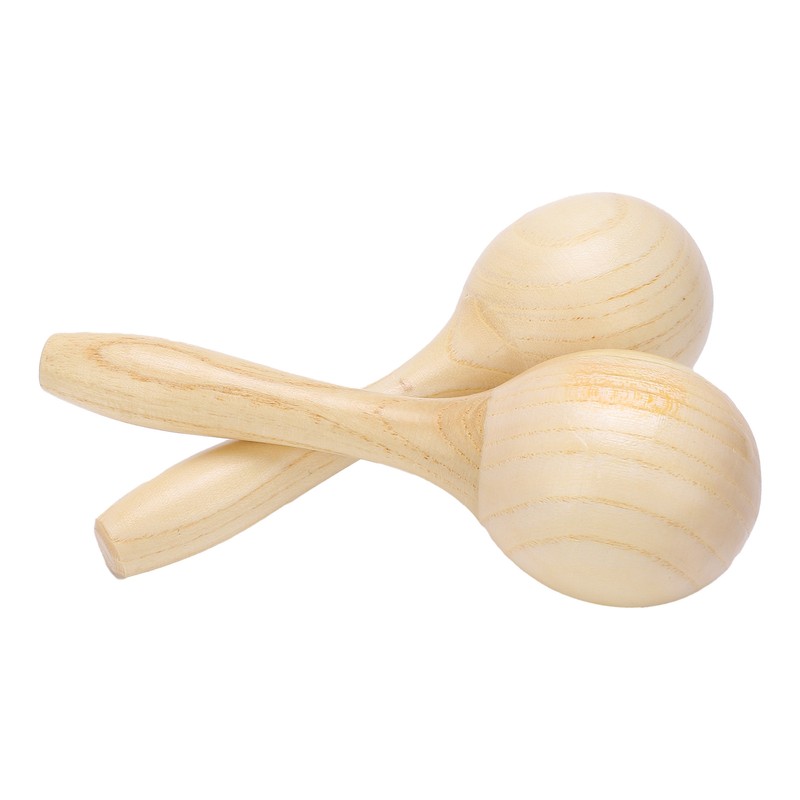 2Pcs Sand Hammer Early Education Instrument Wooden Toddler Percussion Musical