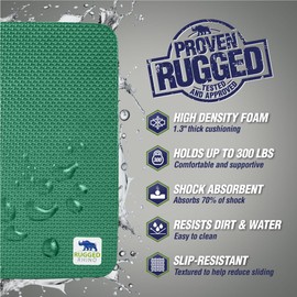 Rugged Rhino Rugged Rhino Soft Foam Kneeling Pad, Thick Knee Mat Resists Water, Durable Shock Absorbent Pads, Comfortable Strong Rebound, Gardening, Mechanic Tools, Bath Tub Essentials 2 Pack Pine Green