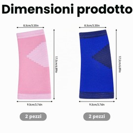 Leikedun 2 paia di bende alla caviglia per ragazzi (12-17 anni), con supporto per arco del piede, calzini elastici sportivi per basket, calcio e corsa (blu/rosa)