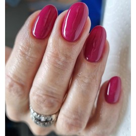 Dark Rose Red Press on Nails Short Almond Oval Glossy Fake Nails 24Pcs, Solid Color Nails press ons 12 Sizes, Reusable Nail Kit, Stick on Nails for Women and Girls Daily Wear