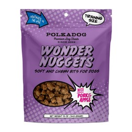 Polkadog Pork & Apple Wonder Nuggets Dog Treats – All-Natural Pet Training Treats for Dogs – Healthy, Handmade Puppy Snacks – Bite-Sized, Soft, Chewy Treats for Pets – 12 oz.
