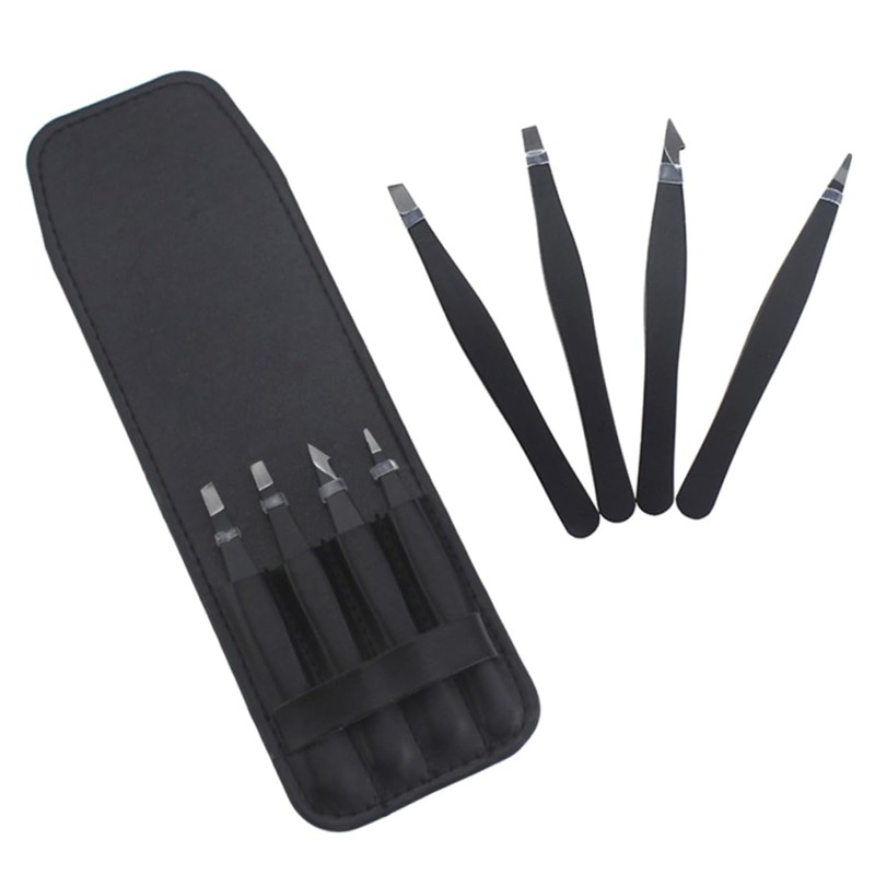 Ipetboom Pcs Stainless Steel Eyebrow Tweezers Set Slant Flat Angled
