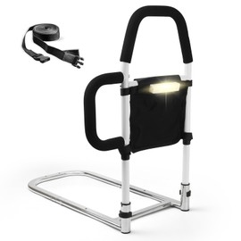 Boiarc Bed Rails for Elderly Adults Safety, Bed Assist Rail with Dual Grab Bars Fall Prevention Bed Side Rails for Seniors Handicap, Bed Cane Fit Queen, King, Full, Twin