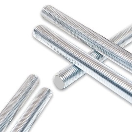 Gewindestange, 10 Stück Edelstahlstäbe, M6 x 300 mm Vollgewindestangen, 304 Edelstahl, Massive Rundstangen für Heimwerker