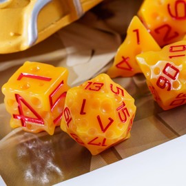 cusdie Polyhedral DND Dice Set Resin Dice Cheese Dice for Dungeons and Dragons Role Playing Game(RPG),Pathfinder,Table Game,Board Games (Cheese)
