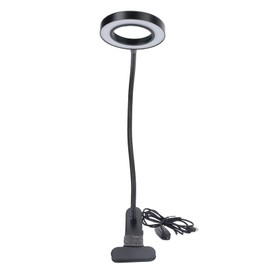 Qinlorgo Lámpara de Tatuaje, Lupa de área de Fuente de Luz Grande Móvil, Lámpara de Uñas de Pestañas de Belleza de Baja Potencia para Tienda de Manicura de Estudiantes (Negro - con Lupa)