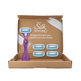 Schick - Silk Hydro Moisture Care Kit +5| Razor Handle with 5 Refills | Moisture Care | 5 Blade Razor | Shea Butter | Curve Sensing Blades | Close Shave | Smooth Glide​