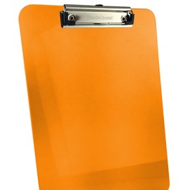 Trade Quest Plastic Clipboard Transparent Color Letter Size Low Profile Clip (Pack of 6) (Orange)