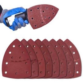 LESNIC 40 Grit Mouse Sanding Pads 60 Pcs, 11 Hole 152 * 105mm Mouse Sanding Sheets Hook & Loop Assorted, Bosch Sanding Pads