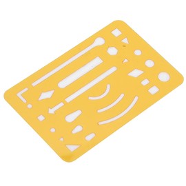inoxidable Borrador Shield, 10 Piezas Escudo de borrado 27 Agujeros herramientas de borrado de acero inoxidable Plantilla de Dibujo de ingeniería Regla Herramienta de Dibujo(naranja)