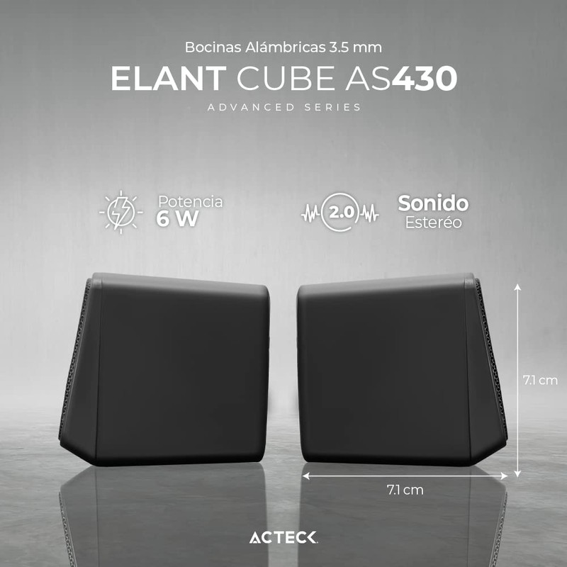 Bocinas Elant Cube AS430 2.0 Ch + Alimentación USB A