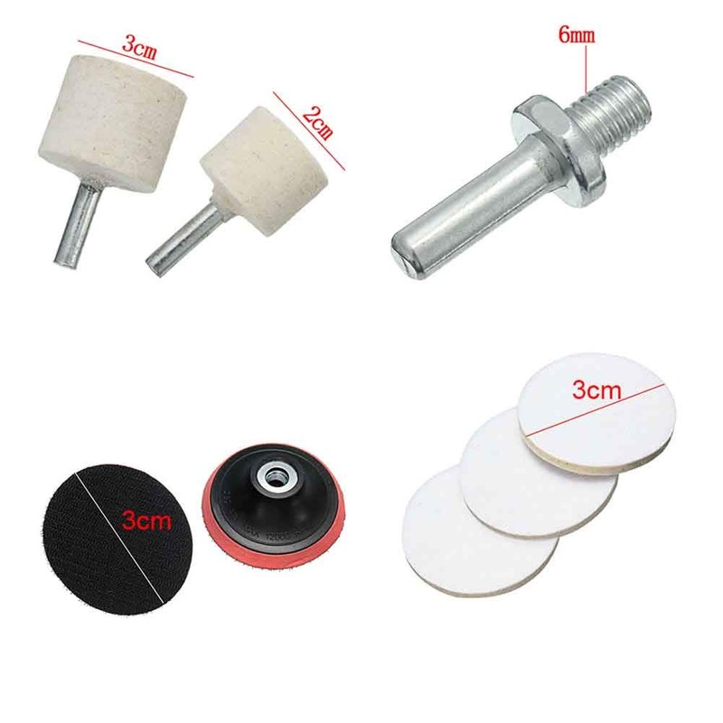CALIDAKA 9pcs/Set Glass Polishing Kit, Car Windshield Polishing Kit, Scratch