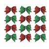 Mini Tie-On Christmas Bows - Red and Green Glitter -