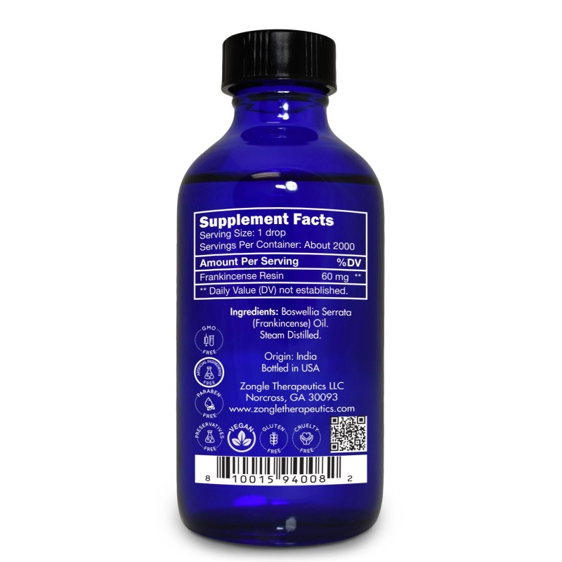 Zongle Frankincense Essential Oil, Food Grade, Boswellia Serrata, 4 Oz