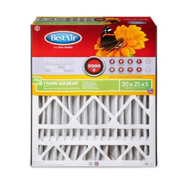 BestAir AB2025-11R AC Furnace Filter, 20" x 25" x 5", MERV 11, Fits 100%, for Trion Air Bear, Supreme, Skuttle, GeneralAire, Source1, Ultravation & Braeburn Models, 3 Count (Pack of 1), White