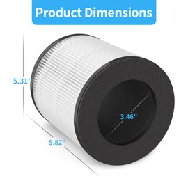 Breabetter D09 Replacement Filter Compatible with Tailulu D09 Purifier, 3-in-1 Filtration Filter（2-Pack）