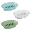 3 Pack Soap Dish with Drain Soap Holder, Soap Saver,