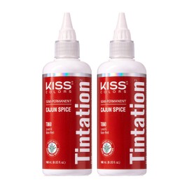 Red by Kiss Tintation Semi-Permanent Hair Color, Aloe Vera Water Based, Argan Oil, Olive Oil, Collagen & Keratin, Long-Lasting Color Dye (Cajun Spice, 2 Pk, 5 Fl Oz)