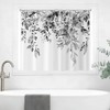 GCIREC Black and White Shower Window Curtain, Watercolor Eucalyptus Leaves