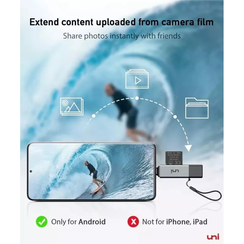 Branded01 Uni SD Card Reader, High-Speed USB C to Micro