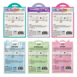 Epielle Animal Character Sheet Masks 6 Pack, Moisturizing & Rejuvenating Face Mask with Hyaluronic Acid & Vitamin E, Korean Skin Care, Girls Spa Party Favors, Sleepover, Self Care Gifts for Women