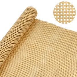 Plastic Rattan Square Webbing Roll, 20 in x 3.3 Ft, Faux Cane Webbing for DIY Home Decor Projects, Pre-Woven Open Mesh for Furniture, Bed, Cabinet, Wardrobe, Room Divider, Light Shade