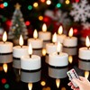Eywamage White Flameless Wax Tealights with Remote Batteries, Flickering LED