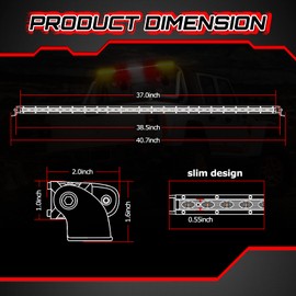 OFFROADTOWN 37 Inch Slim LED Chase Bar Rear LED Strobe Light Bar with Turn Signal Reverse Brake Light Strobe Bar LED Chase Bar for Can-am Maverick X3, Polaris RZR XP PRO/900/1000, UTV Side by Sides