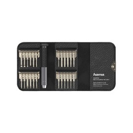 Hama 200762 Mini Screwdriver Kit For Pc, Metal Handle, 24 Heads With Case