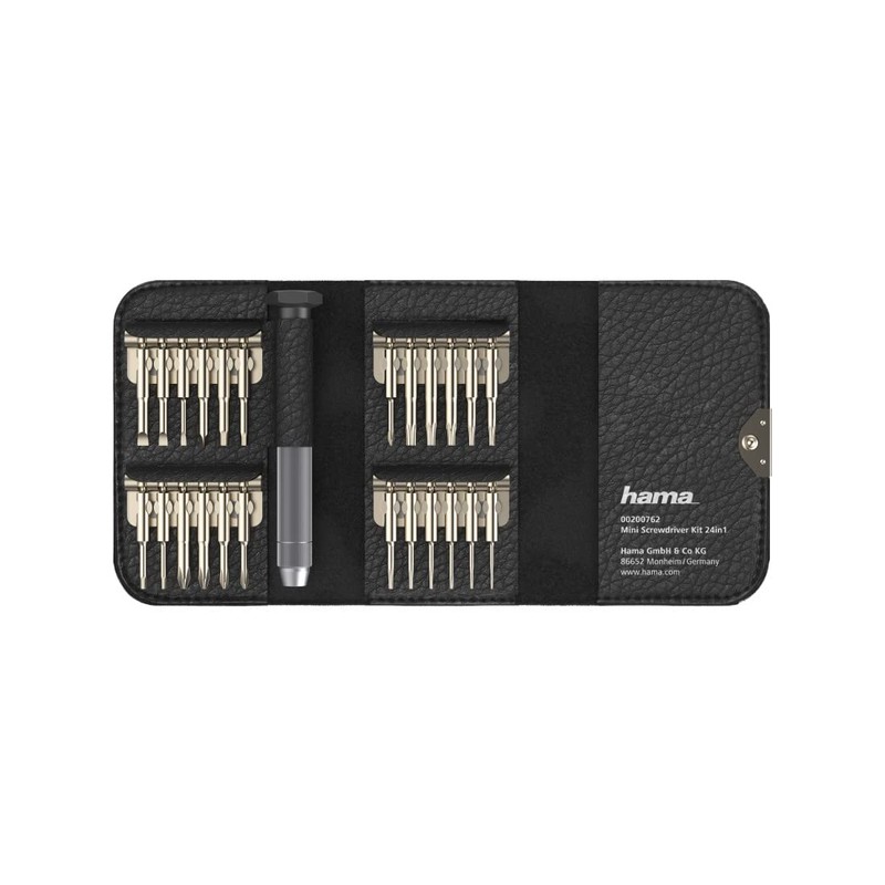 Hama 200762 Mini Screwdriver Kit For Pc, Metal Handle, 24