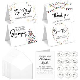Cholemy 48 Sets Christmas Thank You Cards for Coworker Employee Staff Team with Envelopes and Stickers Coworkers Are Like Christmas Lights Cards Appreciation Gifts Bulk