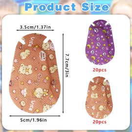 40 Pcs Kids Eye Patches, Eye Patches for Kids, Adhesive Eye Patches for Kids with Lazy Eye, Light Blocking Cotton Colorful and Cute Design Adhesive Bandages for Kids, 2 Styles (Multicolor)