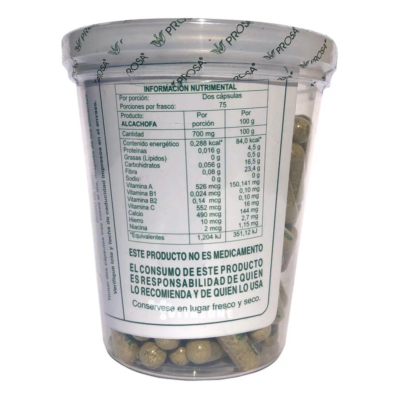 Alcachofa 150 Capsulas Vinagre De Manzana Y Nopal Prosa Sin