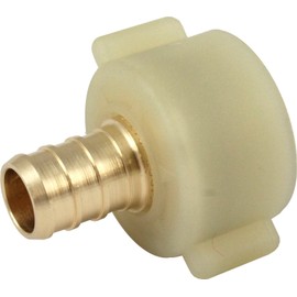 SharkBite 1/2 Inch x 7/8 Inch Crimp Swivel Toilet Ballcock Straight Adapter, Brass Plumbing Fitting, PEX Pipe, PE-RT, UC528LFA