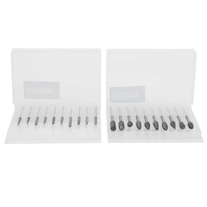 20pcs Woodworking Burr File Set Cemented Carbide Rotary Burrs Files