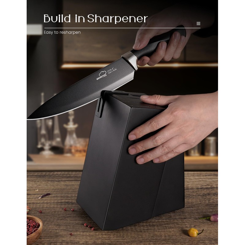 Knife Set, Amorston 15 Pieces Knife Sets for Kitchen with