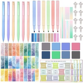 Bible Study Supplies Tabs Journaling Kit Bible Highlighters Study Highlighters and Pens No Bleed Highlighter Transparent Sticky Notes Tabs Magnetic Bookmarks Aesthetic Clear Notes